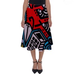 Multicolored Doodle Art Street Art Perfect Length Midi Skirt