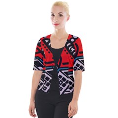 Multicolored Doodle Art Street Art Cropped Button Cardigan