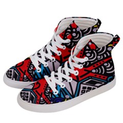 Multicolored Doodle Art Street Art Women s Hi-top Skate Sneakers