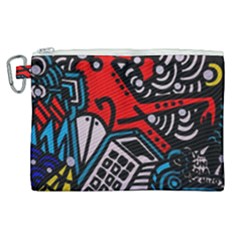 Multicolored Doodle Art Street Art Canvas Cosmetic Bag (xl) by Jancukart