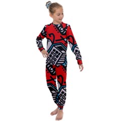 Multicolored Doodle Art Street Art Kids  Long Sleeve Set 