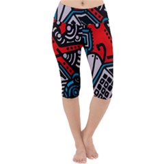 Multicolored Doodle Art Street Art Lightweight Velour Cropped Yoga Leggings