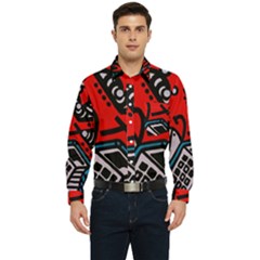 Multicolored Doodle Art Street Art Men s Long Sleeve Pocket Shirt 