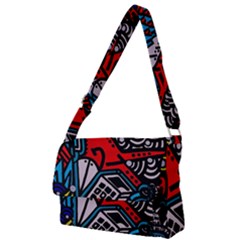 Multicolored Doodle Art Street Art Full Print Messenger Bag (l) by Jancukart