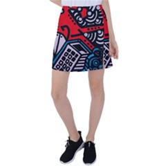 Multicolored Doodle Art Street Art Tennis Skirt by Jancukart