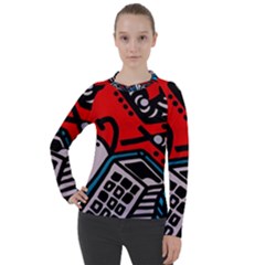 Multicolored Doodle Art Street Art Women s Pique Long Sleeve Tee