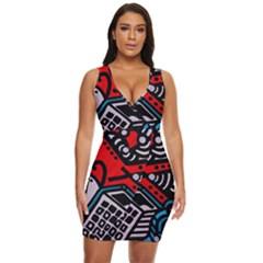 Multicolored Doodle Art Street Art Draped Bodycon Dress by Jancukart