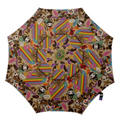 Multicolored Doodle Art Wallpaper Hook Handle Umbrellas (medium)