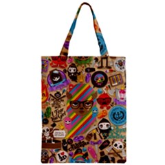 Multicolored Doodle Art Wallpaper Zipper Classic Tote Bag