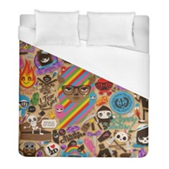 Multicolored Doodle Art Wallpaper Duvet Cover (full/ Double Size)