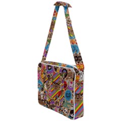 Multicolored Doodle Art Wallpaper Cross Body Office Bag by Jancukart