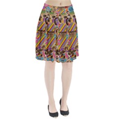 Multicolored Doodle Art Wallpaper Pleated Skirt by Jancukart