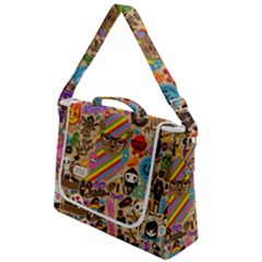 Multicolored Doodle Art Wallpaper Box Up Messenger Bag by Jancukart