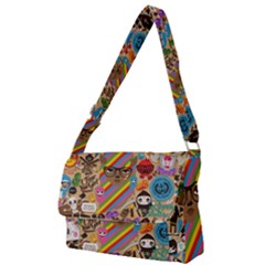 Multicolored Doodle Art Wallpaper Full Print Messenger Bag (s)