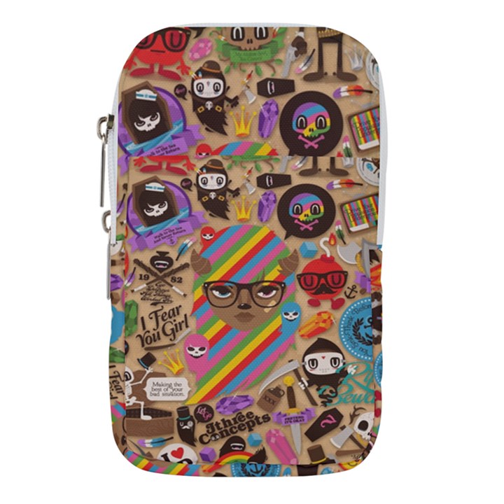 Multicolored Doodle Art Wallpaper Waist Pouch (Small)