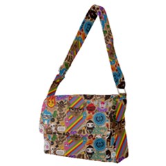 Multicolored Doodle Art Wallpaper Full Print Messenger Bag (m) by Jancukart