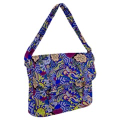 Blue Yellow Background Pattern Vector Texture Paisley Buckle Messenger Bag