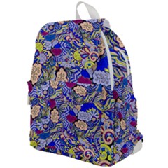 Blue Yellow Background Pattern Vector Texture Paisley Top Flap Backpack by Jancukart