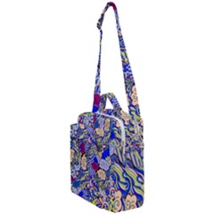 Blue Yellow Background Pattern Vector Texture Paisley Crossbody Day Bag