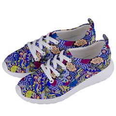 Blue Yellow Background Pattern Vector Texture Paisley Women s Lightweight Sports Shoes