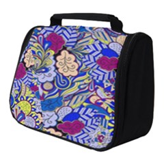 Blue Yellow Background Pattern Vector Texture Paisley Full Print Travel Pouch (small)