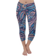 Background Ornament Paisley Capri Winter Leggings 