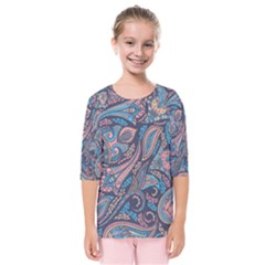 Background Ornament Paisley Kids  Quarter Sleeve Raglan Tee