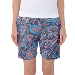 Background Ornament Paisley Women s Basketball Shorts