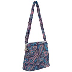 Background Ornament Paisley Zipper Messenger Bag