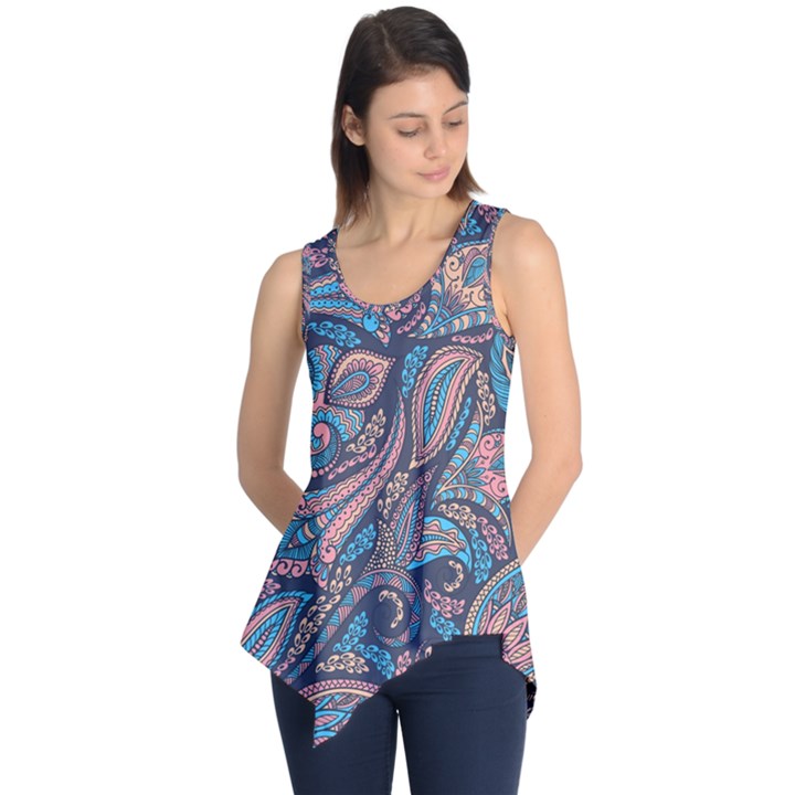 Background Ornament Paisley Sleeveless Tunic