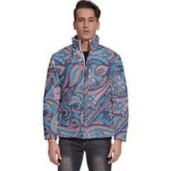 Background Ornament Paisley Men s Puffer Bubble Jacket Coat