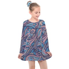 Background Ornament Paisley Kids  Long Sleeve Dress