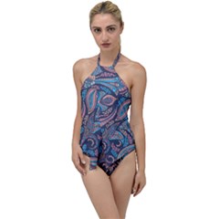 Background Ornament Paisley Go With The Flow One Piece Swimsuit