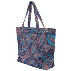 Background Ornament Paisley Zip Up Canvas Bag