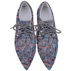 Background Ornament Paisley Pointed Oxford Shoes