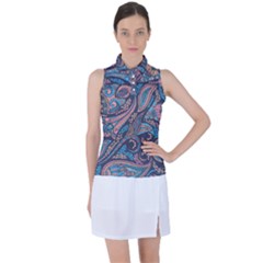 Background Ornament Paisley Women s Sleeveless Polo Tee