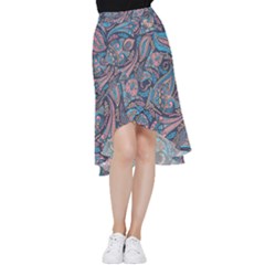 Background Ornament Paisley Frill Hi Low Chiffon Skirt