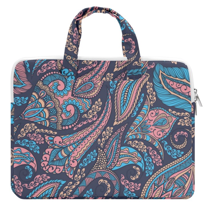 Background Ornament Paisley MacBook Pro 13  Double Pocket Laptop Bag