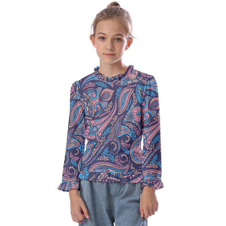 Background Ornament Paisley Kids  Frill Detail Tee