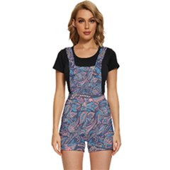 Background Ornament Paisley Short Overalls