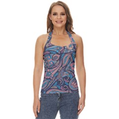 Background Ornament Paisley Basic Halter Top