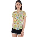 Nature Doodle Art Trees Birds Owl Children Pattern Multi Colored Back Cut Out Sport Tee View1