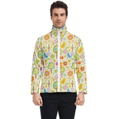 Nature Doodle Art Trees Birds Owl Children Pattern Multi Colored Men s Bomber Jacket