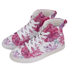 Red And Pink Flowers Vector Art Asters Patterns Backgrounds Women s Hi-top Skate Sneakers