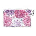 Red And Pink Flowers Vector Art Asters Patterns Backgrounds Canvas Cosmetic Bag (Large) View2