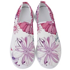 Red And Pink Flowers Vector Art Asters Patterns Backgrounds Men s Slip On Sneakers