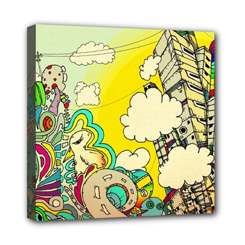 Doodle Wallpaper Artistic Surreal Mini Canvas 8  X 8  (stretched)