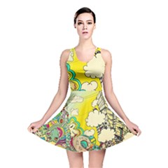 Doodle Wallpaper Artistic Surreal Reversible Skater Dress