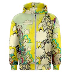 Doodle Wallpaper Artistic Surreal Men s Zipper Hoodie