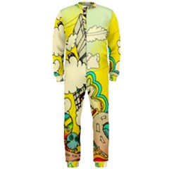 Doodle Wallpaper Artistic Surreal Onepiece Jumpsuit (men)